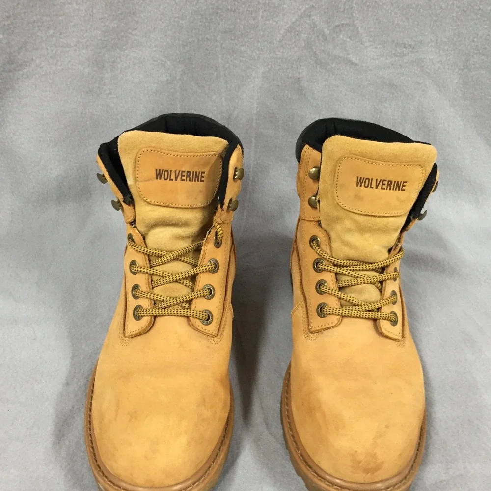 Wolverine Mens Waterproof Leather Work Boots Wheat Tan W10642 Size 10M